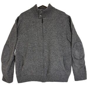 Saks 5th Avenue Womens Zip Up Cardigan Wool Gray Italy Academia Preppy Sz XXL